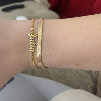 Ankle Bracelet for Women Personalized Name Anklet 18K Gold Plated Custom Dainty Anklet Bracelet Beach Jewelry for Girlfriend - color: Style 03