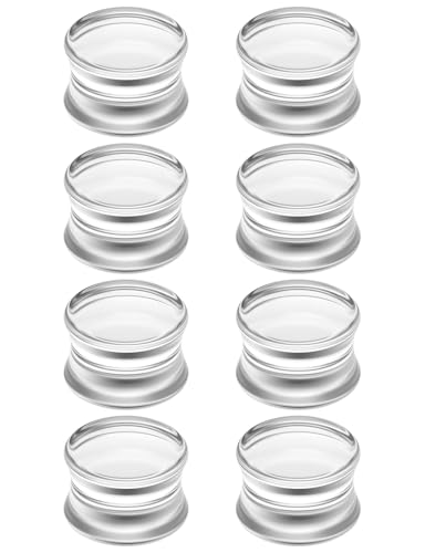6G to 30MM Gauges for Ear Acrylic Double Flared Saddle Solid Tunnels Plugs 4MM- 30MM Ear Expander Gauges Stretcher Flesh Earrings Body Piercing Jewelry for Women Men (Black White Clear) - color: Clear, size: 13/16 Inch Tunnels