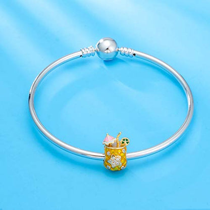 Charms for Bracelets and Necklaces Statue of Liberty CHARM and Family Clasp Safety Chain Charm Beads Charms Jewelry for Women - color: Pineapple Drink
