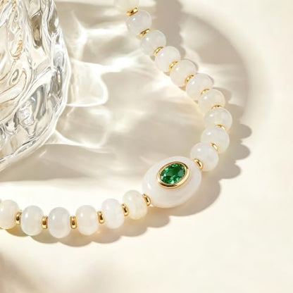 Chunky Beaded Necklace for Women Colorful Bead Choker Necklace Fashion Trendy Summer Boho Bead Statement Necklaces Beach Vocation Holiday Jewelry Gifts - color: White Beaded