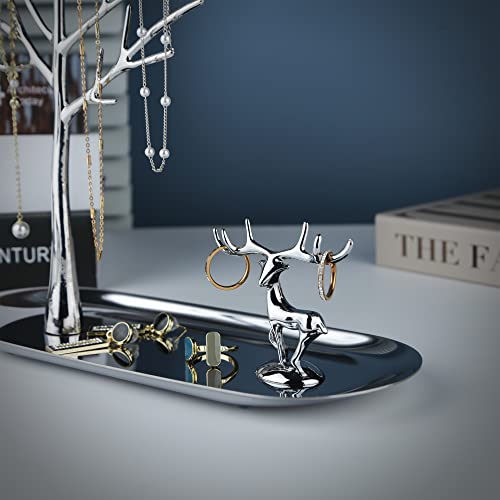 MORE&LESS Tree and Deer Jewelry Rack,for Ring Earrings Necklace Bracelet,Suitable for living rooms, bathrooms,offices,etc. - color: C Tree&Deer