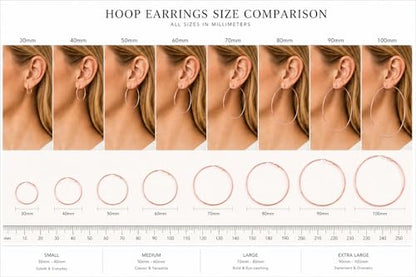 TIZU Big Hoop Earrings for Women Stainless Steel Hypoallergenic 14K Gold/Rose Gold/Black/Silver Hoop Earrings, 40mm/50mm/60mm/70mm Hoops Earrings Birthday Mothers Day Jewelry Gifts Women - color: Rose Gold, size: 70mm