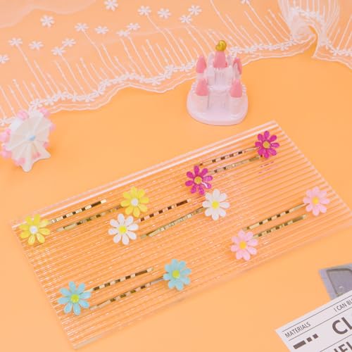 PinkSheep Bobby Pins, 24PCS, Flower Hair Clips for Girls, Women & Kids - Hair Accessories Metallic Finish - Non Slip - Versatile for Weddings, Prom, Birthdays - With Box