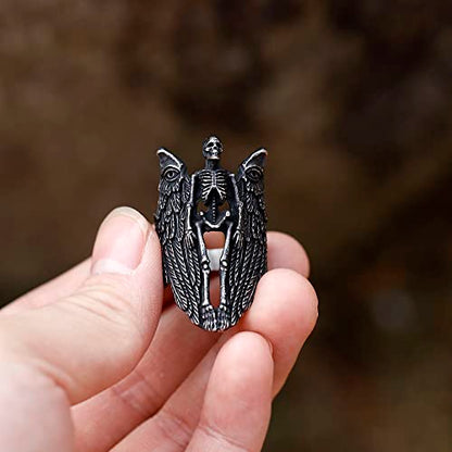 2023 Skull Ring Cool Evil Death Punk Rock Stainless Steel Rings Aly Style Jewelry - style: R1068