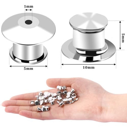 30Pcs Metal Locking Pin Backs for Enamel Lapel Badges | Metal Material,For Brooch Badge Enamel DIY, Pin Backings Keepers Locking Buckles, Secure Clasp Holds Pins Firmly