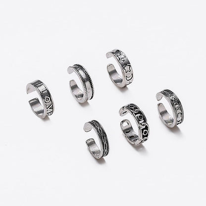 POYAMUSE Toe Rings with Sun, Moon and Star Patterns - Bohemian Knuckle Rings Set - Adjustable Opening Toe Rings for Women Beachy Barefoot Sandal Jewelry