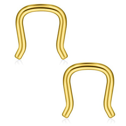 SCERRING 316L Surgical Steel U-Shaped Nose Ring Septum Piercing Hanger Retainer 16g,14g,12g - style: 10PCS - 14G Style 1#