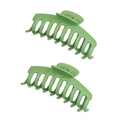 2 Pack Big Hair Claw Clips Nonslip Large Claw Clip for Women and Girls Hair,Strong Hold Grips Hair Accessories 4 Inch (Green) - color: Green