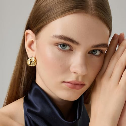 Green Crystal huggie gold hoop earrings for women Girls,14K Gold Plated with 925 Sterling Silver Post color Cubic Zirconia dainty cute Earrings| CZ Stud Earring - color: Infinity Knot Earrings