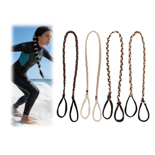 4 Pcs Spiral Hair Ties For Women, Braided Soft Rip Tie | Tangle Free Coil Hair Accessories, Extra Long Hold For Thick Hair Sports Daily Wear Presents - color: Four colors 16.92in