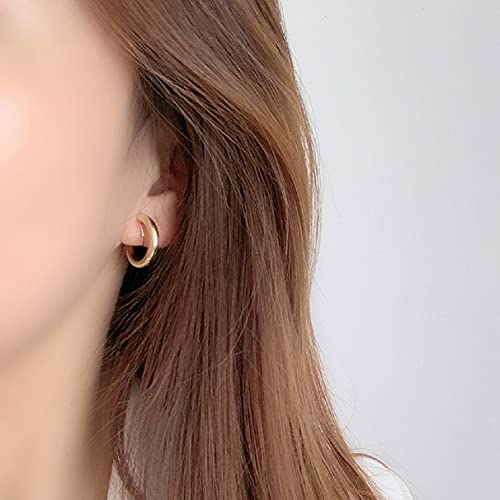 Clip On Hoop Earrings for Women Not Pierced Gold Silver Large Chnky Square Twisted Comfortable Coil Hoop Clip On Earrings - color: 20mm Hoop Gold