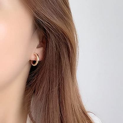 Clip On Hoop Earrings for Women Not Pierced Gold Silver Large Chnky Square Twisted Comfortable Coil Hoop Clip On Earrings - color: 20mm Hoop Gold