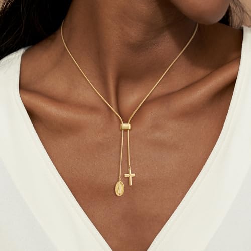 CHESKY Long Necklace for Women, 14k Gold Plated/Streling Silver Lariat Y Necklaces - style: y necklace 03
