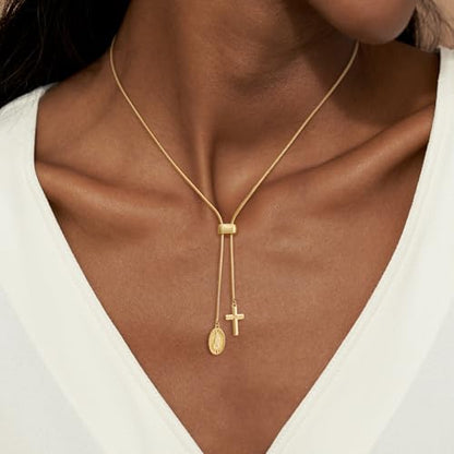 CHESKY Long Necklace for Women, 14k Gold Plated/Streling Silver Lariat Y Necklaces - style: y necklace 03