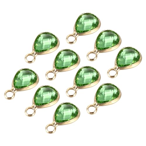 PATIKIL Birthstone Charm Beads Drop Pendant, Handmade Birthstone for Personalized Earrings Bracelet Necklace - color: Light Green, size: 0.47" x 0.24"