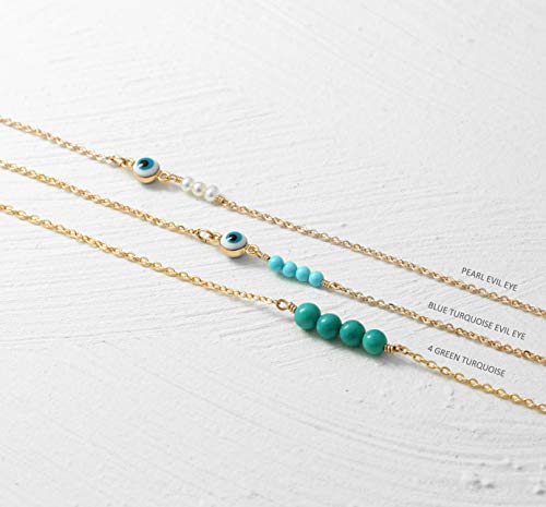 MEVECCO Anklet for Women Gold Chain 14K Gold Plated Dainty Boho Beach Summer Simple Foot Jewelry Ankle Bracelet - style: Evil Eye