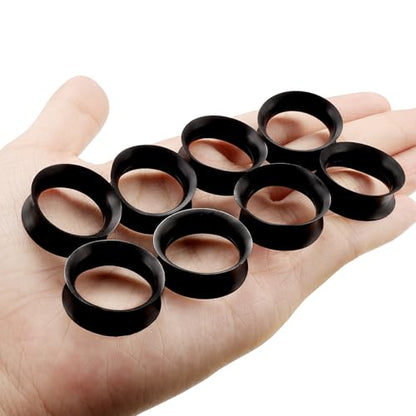 10G-50mm Thin Black Silicone Ear Gauges Tunnels Rubber Ear Plugs Gauges Double Flared Flexible Tunnel Earrings for Women Men - color: 20mm = 25/32 inch