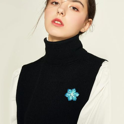 Crystal Flower Brooch Pin for Women Dress Suit Bag Hat Broochs Pins Christmas Brooch Pin Wedding Party Birthday Dance Jewelry Accessories - color: Blue Flower Brooch Pin Blue-1