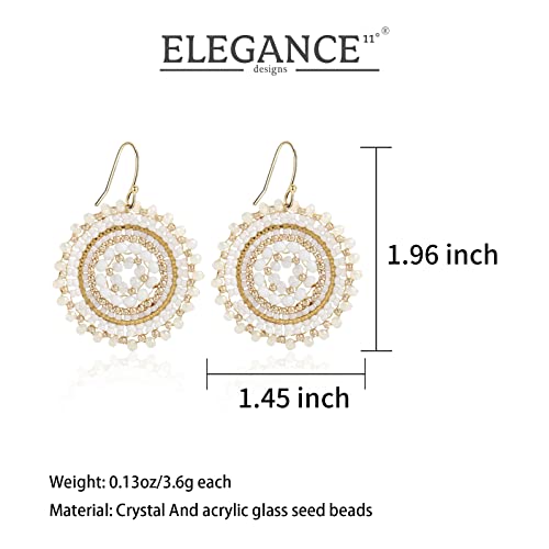 Colorful Summer Beaded Earrings For Women Crystals Glass Bead Dangle Drop Bohemia Earrings Statement Earrings For Women - color: White