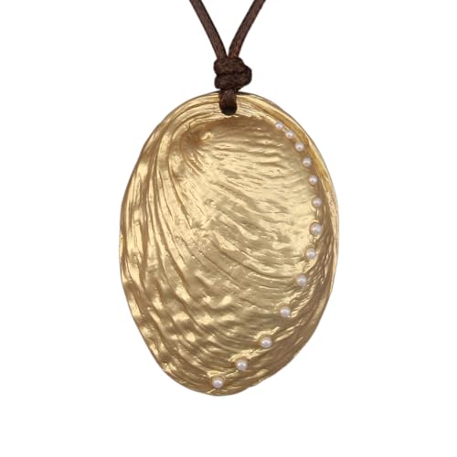 Jeilwiy Chunky Necklaces for Women Leather Cord Necklace with Pendant Boho Long Sweater Necklace Vintage Jewelry - style: Chunky Gold Pendant Necklace