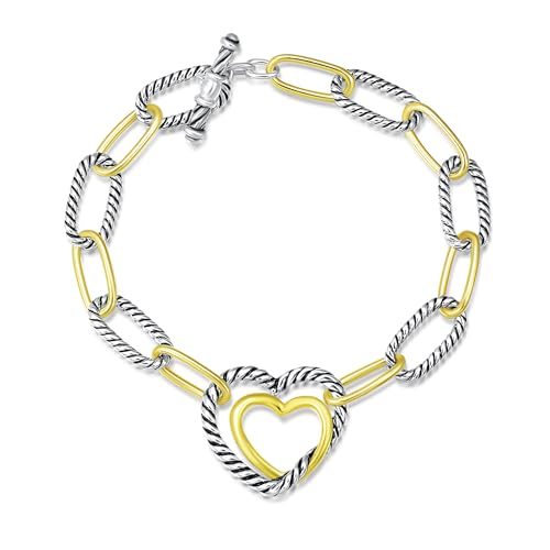 UNY JEWEL Jewelry Make a Statement with Foxtail Link Chain Bracelet Designer Brand Inspired Women Valentine - color: Heart Twisted