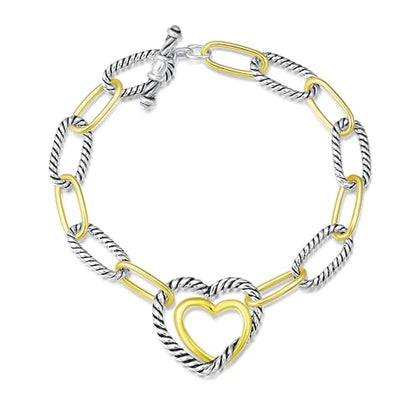 UNY JEWEL Jewelry Make a Statement with Foxtail Link Chain Bracelet Designer Brand Inspired Women Valentine - color: Heart Twisted