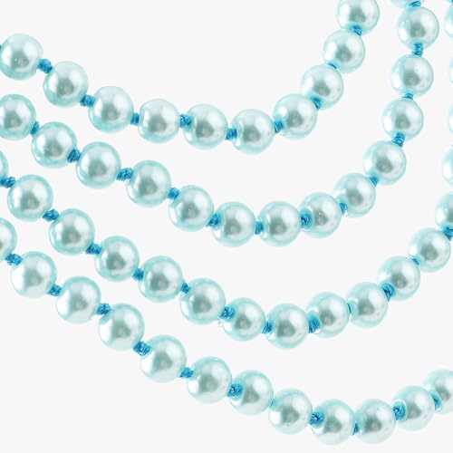 BABEYOND Long Pearl Necklace Faux Pearls Necklace Set Beaded Long Pearls Necklace 1920s Gatsby Costume Jewelry - color: Blue