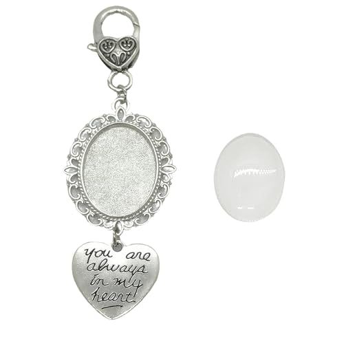 Wedding Bouquet Photo Charms Locket for Bride Memorial Picture Charm Clip for Bridal Boquet Groom or Loved One Memory Pin Accessories to Attach to Flowers Walking Down the Aisle