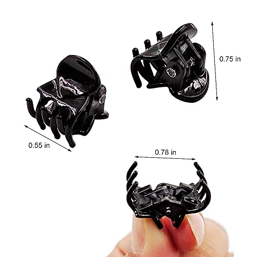 50 PCS Mini Hair Claw Clips， Bangs Strong Grip Multifunction Clamp Clips. (Black) - color: Black