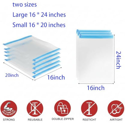 Roll Up Vacuum Storage Bag, No Eeed For Pump, Saves Space, Travel Compression Bag, Luggage, Wardrobe Organization