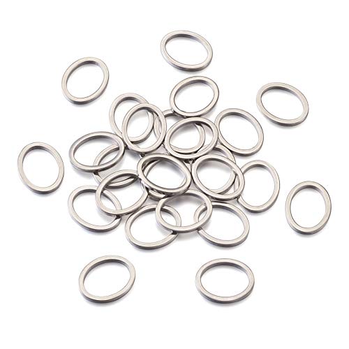 30Pcs Oval Linking Charms Open Bezel Hollow Frame Charm Pendants Linking Ring Connector Stainless Steel Beading Hoop for Earrings Bracelet Necklace Jewelry Making - color: Antique Silver - Oval