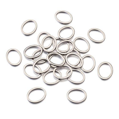 30Pcs Oval Linking Charms Open Bezel Hollow Frame Charm Pendants Linking Ring Connector Stainless Steel Beading Hoop for Earrings Bracelet Necklace Jewelry Making - color: Antique Silver - Oval