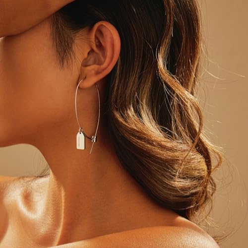Dangle Flower Gold Earrings for Women, Trendy Statement Hoop Earrings, Gold Floral Drop Earrings Jewelry for Gifts - color: 925 silver plated