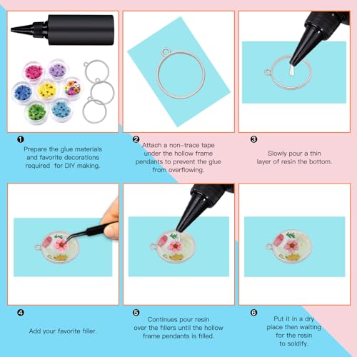 50pcs Open Bezels for Round Open Back Bezel Hollow Frame Pendants - Resin Craft Bezels for Jewelry Making, DIY Crafts (White K) - color: White K;Round