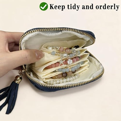 Mini Travel Jewelry Case Portable Organizer Small Jewelry Bag (olive green) - color: olive green