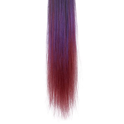 Braided Ponytail Extension with Hair Tie Purple Gradient Braid Extensions | 2 Pack Long Braided Ponytail Extension, 26 Inch Natural Soft Synthetic Hair Piece for Women Daily Wear (Black/Purple/Bug#) - color: Purple gradient#（Black/Purple/Bug）, size: 26 In