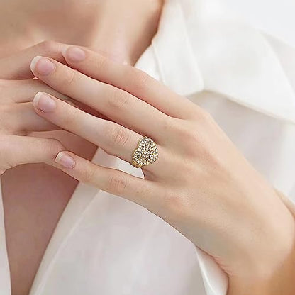 SYHOL Gold Jewelry Set 18K Gold Accessories for Women Jewelry Set Wedding Bridal Fashion Jewelry Sets Women Accessories Bracelets Earrings and Rings Sweetheart Gifts - color: X0091-Gold