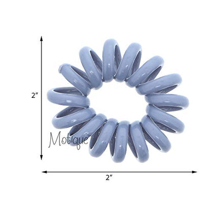 Jumbo Coil Pony Holder Hair Ties - Set of 4 Light Grey - color: Light Grey