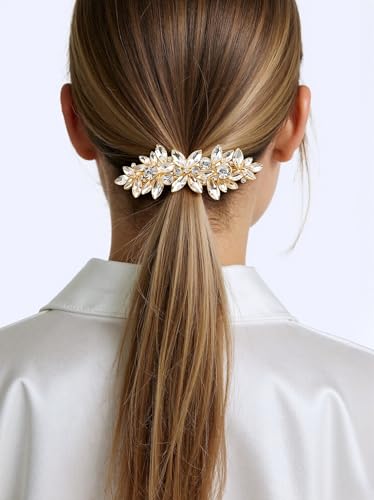 4pcs Rhinestone Gold Pearl Leaf Wedding Hair Clips Silver New Bride Bridesmaid Spring Clips