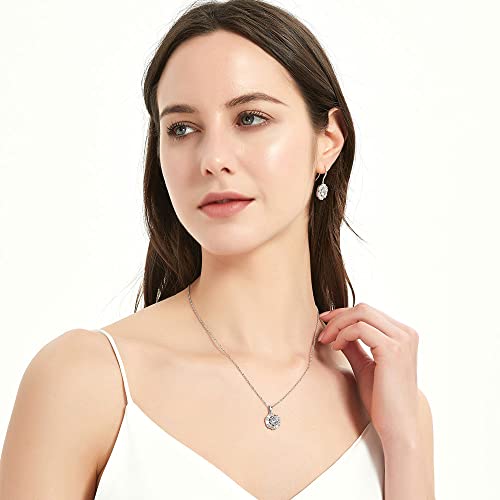BERRICLE Sterling Silver CZ Pendant Necklace for Women, Cubic Zirconia - Cushion, Pear, Princess, Round Cut - Art Deco Halo Designs - style: Brilliance Halo