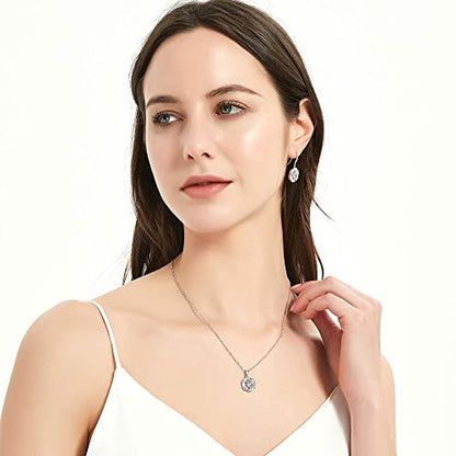BERRICLE Sterling Silver CZ Pendant Necklace for Women, Cubic Zirconia - Cushion, Pear, Princess, Round Cut - Art Deco Halo Designs - style: Brilliance Halo
