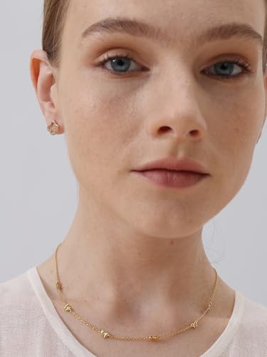 18K Gold Plated Huggie Hoop Earrings for Women, 925 Sterling Silver Post, Hypoallergenic Small Earrings - color: Clover Pavé Studs