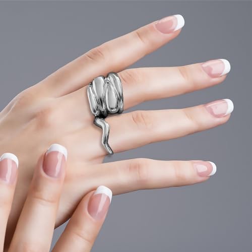 Roe Dolph Chunky Gold Rings for Women Stackable Statement Ring Set | Mixed sculptural shapes and polished surfaces create bold stacking combinations for parties dinners and everyday outfits - color: A7