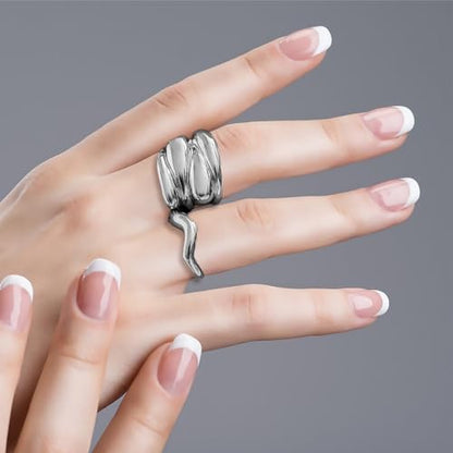 Roe Dolph Chunky Gold Rings for Women Stackable Statement Ring Set | Mixed sculptural shapes and polished surfaces create bold stacking combinations for parties dinners and everyday outfits - color: A7