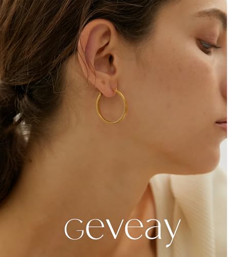 Lightweight 925 Sterling Silver Post Hoop Earrings for Women | 3mm Wide Hypoallergenic Thin Large Hoop Earrings for Women Gift 30/40/50/60mm - size: 30mm Gold