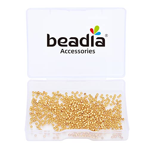 18K Gold Plated Round Spacer Beads 2mm 600pcs for Jewelry Making Findings Non Tarnish - color: 18K Gold, size: 2mm