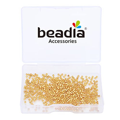 18K Gold Plated Round Spacer Beads 2mm 600pcs for Jewelry Making Findings Non Tarnish - color: 18K Gold, size: 2mm