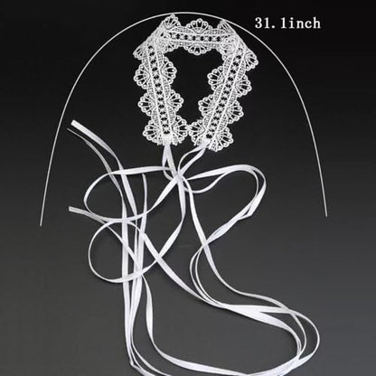 Pink Lace Choker Necklace Set, 10 Pieces - color: White