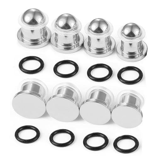 LADEMAYH Comfy Dead Stretching Ear Tapers Stretching Kit, Small Gaps Packed, 0.5mm Increments, Surgical Stainless Steel 316L, Flat Top Ear Plugs, Pain-Free Body Piercing Jewelry for Women & Mens - color: Silver, size: 8.5-10mm 8pcs