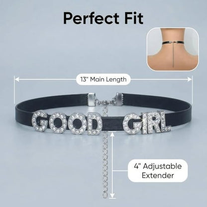 2PCS Cute Punk Goodgirl Heart Gothic Leather Choker Necklaces for Women | Love Collars For Lover Girlfriend,Adjustable Jewelry with Chain For Valentine's Day,Sweet Dating,Halloween Outfits